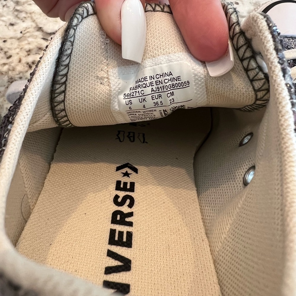 Only worn once, size 6 Converse. Limited addition!